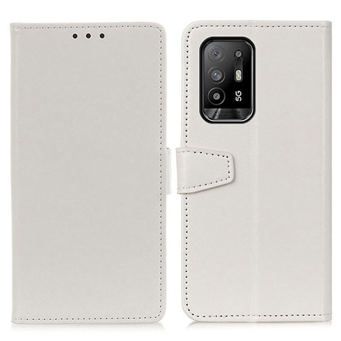 Custodia Portafoglio In Pelle Cover con Supporto A06D per Oppo F19 Pro+ Plus 5G Bianco