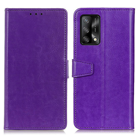 Custodia Portafoglio In Pelle Cover con Supporto A06D per Oppo F19 Viola