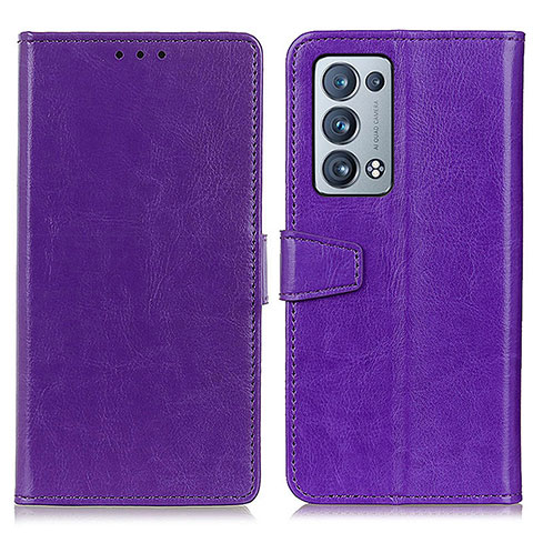 Custodia Portafoglio In Pelle Cover con Supporto A06D per Oppo Reno6 Pro 5G Viola