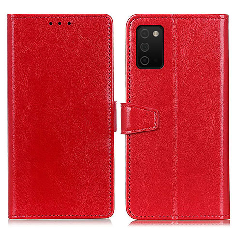 Custodia Portafoglio In Pelle Cover con Supporto A06D per Samsung Galaxy A03s Rosso