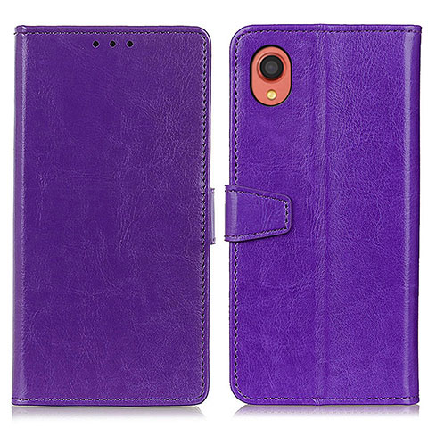 Custodia Portafoglio In Pelle Cover con Supporto A06D per Samsung Galaxy A22 5G SC-56B Viola