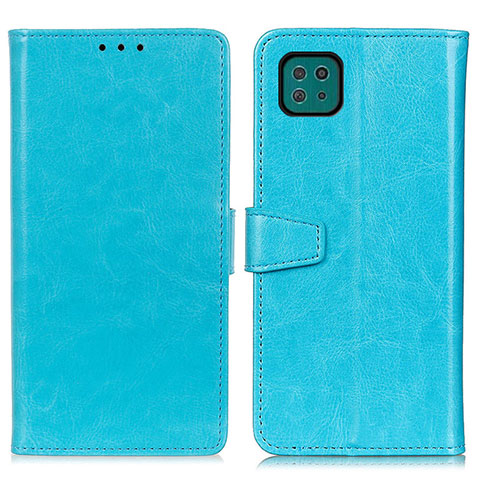 Custodia Portafoglio In Pelle Cover con Supporto A06D per Samsung Galaxy A22s 5G Cielo Blu