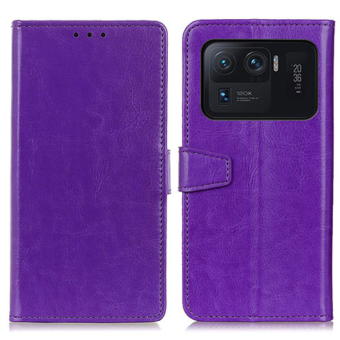 Custodia Portafoglio In Pelle Cover con Supporto A06D per Xiaomi Mi 11 Ultra 5G Viola