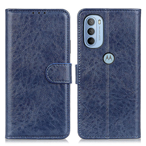 Custodia Portafoglio In Pelle Cover con Supporto A07D per Motorola Moto G31 Blu