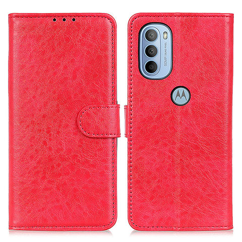 Custodia Portafoglio In Pelle Cover con Supporto A07D per Motorola Moto G41 Rosso