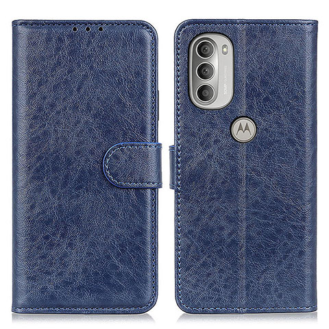 Custodia Portafoglio In Pelle Cover con Supporto A07D per Motorola Moto G51 5G Blu