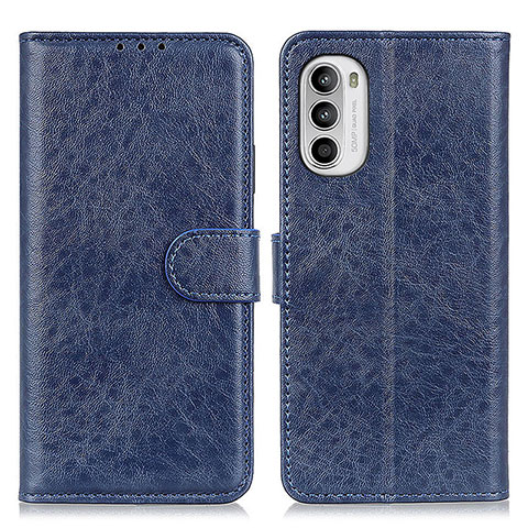 Custodia Portafoglio In Pelle Cover con Supporto A07D per Motorola Moto G71s 5G Blu