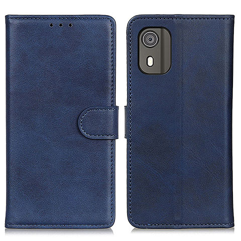 Custodia Portafoglio In Pelle Cover con Supporto A07D per Nokia C02 Blu