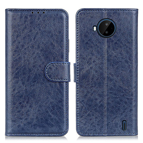 Custodia Portafoglio In Pelle Cover con Supporto A07D per Nokia C20 Plus Blu