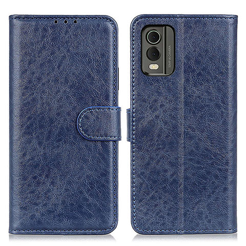 Custodia Portafoglio In Pelle Cover con Supporto A07D per Nokia C32 Blu