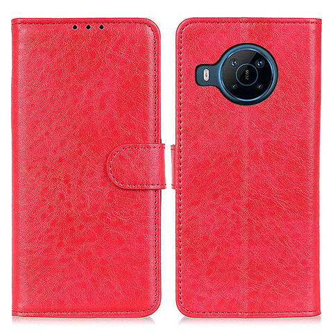 Custodia Portafoglio In Pelle Cover con Supporto A07D per Nokia X100 5G Rosso