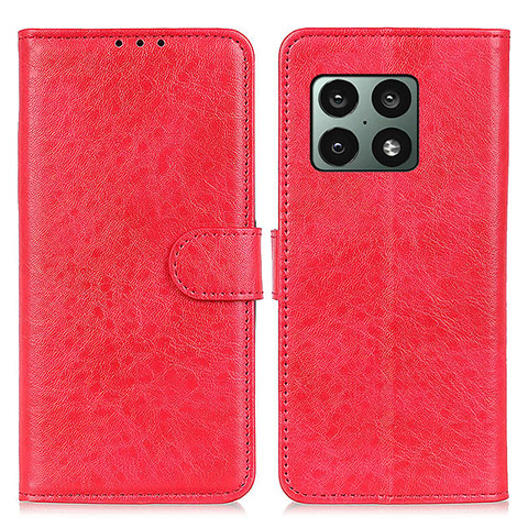 Custodia Portafoglio In Pelle Cover con Supporto A07D per OnePlus 10 Pro 5G Rosso