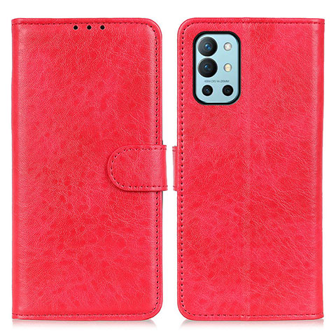 Custodia Portafoglio In Pelle Cover con Supporto A07D per OnePlus 9R 5G Rosso