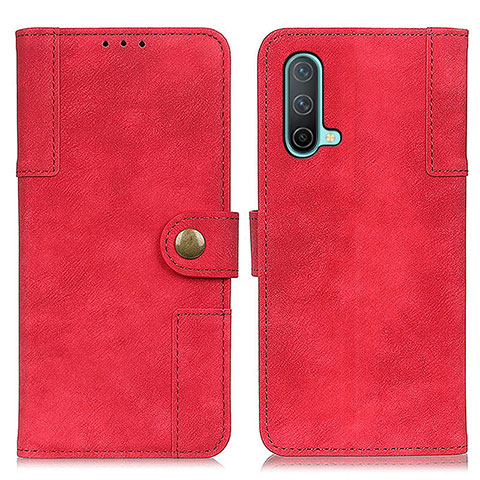 Custodia Portafoglio In Pelle Cover con Supporto A07D per OnePlus Nord CE 5G Rosso