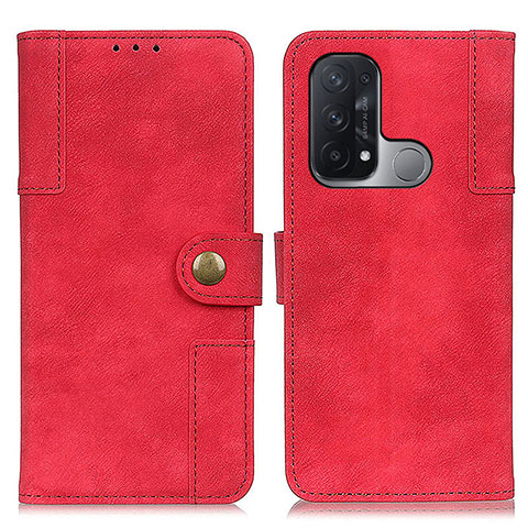 Custodia Portafoglio In Pelle Cover con Supporto A07D per Oppo Reno5 A Rosso