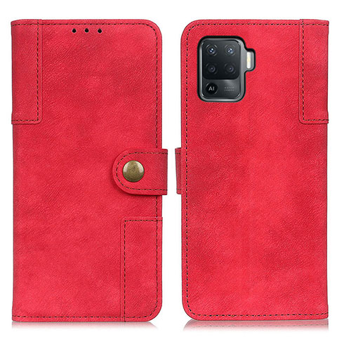 Custodia Portafoglio In Pelle Cover con Supporto A07D per Oppo Reno5 F Rosso