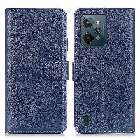 Custodia Portafoglio In Pelle Cover con Supporto A07D per Realme C31 Blu