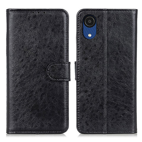 Custodia Portafoglio In Pelle Cover con Supporto A07D per Samsung Galaxy A03 Core Nero