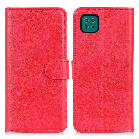 Custodia Portafoglio In Pelle Cover con Supporto A07D per Samsung Galaxy A22 5G Rosso