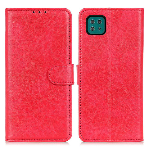 Custodia Portafoglio In Pelle Cover con Supporto A07D per Samsung Galaxy A22s 5G Rosso
