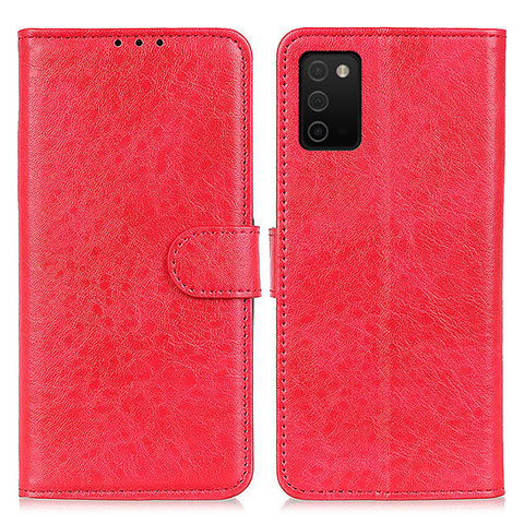 Custodia Portafoglio In Pelle Cover con Supporto A07D per Samsung Galaxy M02s Rosso