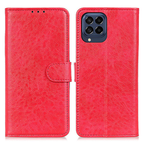 Custodia Portafoglio In Pelle Cover con Supporto A07D per Samsung Galaxy M53 5G Rosso