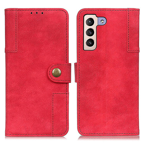 Custodia Portafoglio In Pelle Cover con Supporto A07D per Samsung Galaxy S21 5G Rosso