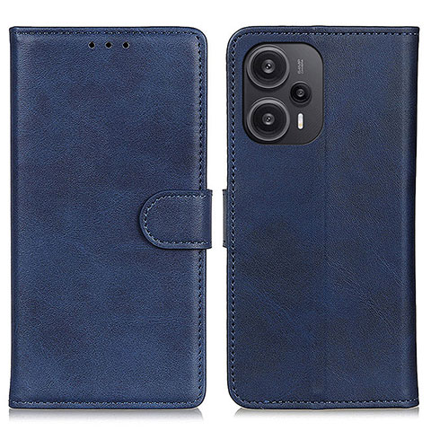 Custodia Portafoglio In Pelle Cover con Supporto A07D per Xiaomi Poco F5 5G Blu