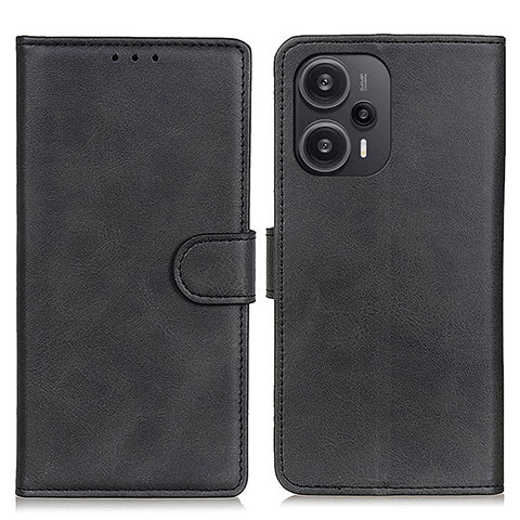 Custodia Portafoglio In Pelle Cover con Supporto A07D per Xiaomi Poco F5 5G Nero