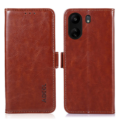 Custodia Portafoglio In Pelle Cover con Supporto A07D per Xiaomi Redmi 13C Marrone