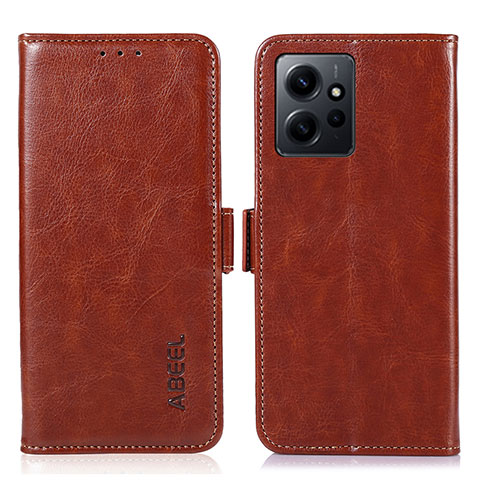 Custodia Portafoglio In Pelle Cover con Supporto A07D per Xiaomi Redmi Note 12 4G Marrone