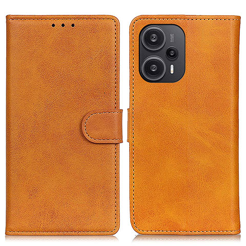 Custodia Portafoglio In Pelle Cover con Supporto A07D per Xiaomi Redmi Note 12 Turbo 5G Marrone