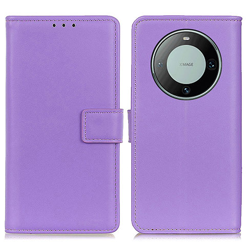 Custodia Portafoglio In Pelle Cover con Supporto A08D per Huawei Mate 60 Viola