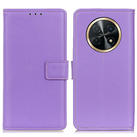 Custodia Portafoglio In Pelle Cover con Supporto A08D per Huawei Nova Y91 Viola