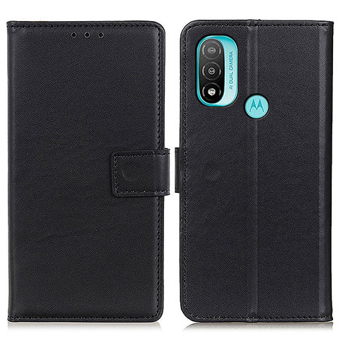 Custodia Portafoglio In Pelle Cover con Supporto A08D per Motorola Moto E20 Nero