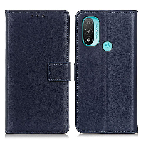 Custodia Portafoglio In Pelle Cover con Supporto A08D per Motorola Moto E40 Blu