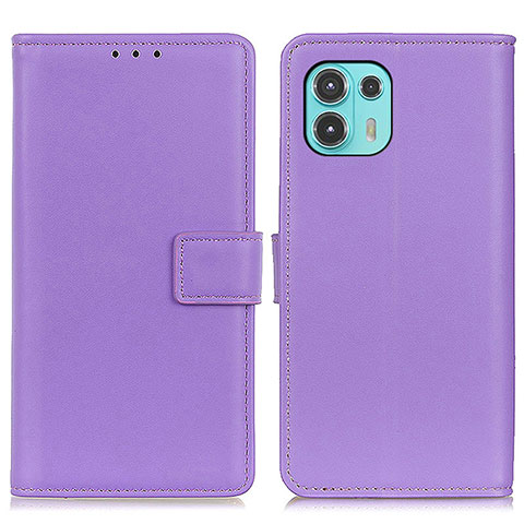 Custodia Portafoglio In Pelle Cover con Supporto A08D per Motorola Moto Edge 20 Lite 5G Viola