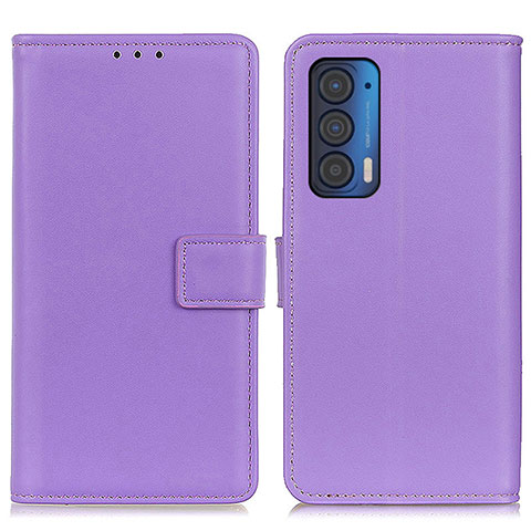 Custodia Portafoglio In Pelle Cover con Supporto A08D per Motorola Moto Edge (2021) 5G Viola