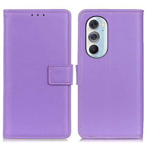 Custodia Portafoglio In Pelle Cover con Supporto A08D per Motorola Moto Edge 30 Pro 5G Viola