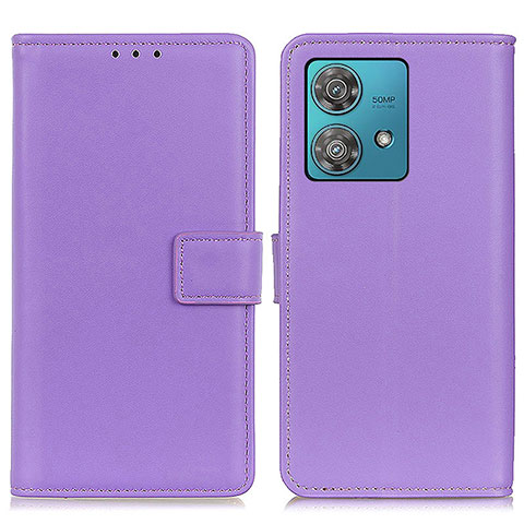 Custodia Portafoglio In Pelle Cover con Supporto A08D per Motorola Moto Edge 40 Neo 5G Viola