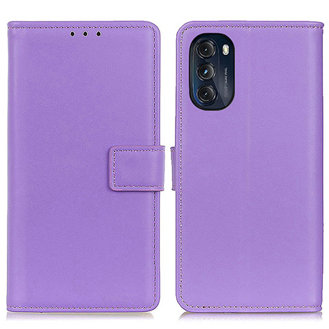 Custodia Portafoglio In Pelle Cover con Supporto A08D per Motorola Moto G 5G (2022) Viola