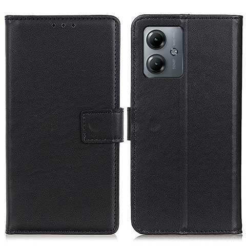 Custodia Portafoglio In Pelle Cover con Supporto A08D per Motorola Moto G14 Nero