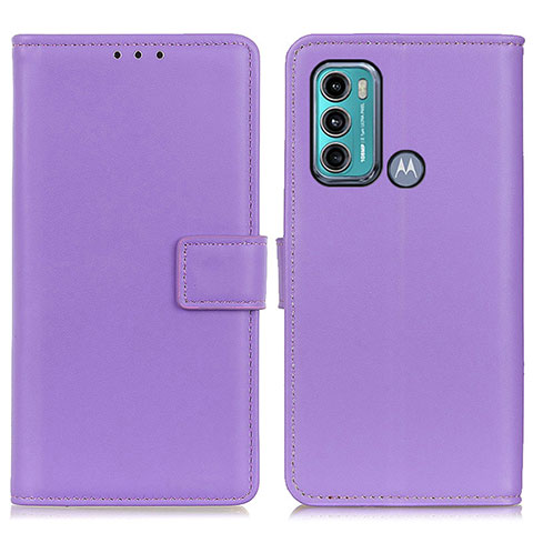 Custodia Portafoglio In Pelle Cover con Supporto A08D per Motorola Moto G40 Fusion Viola