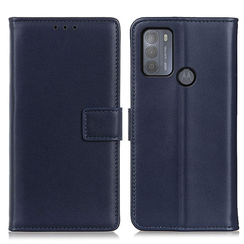 Custodia Portafoglio In Pelle Cover con Supporto A08D per Motorola Moto G50 Blu