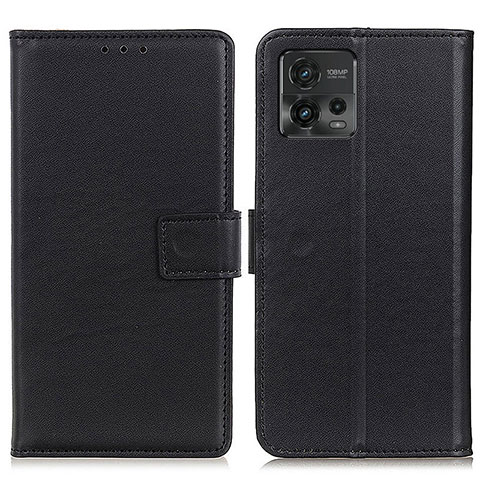 Custodia Portafoglio In Pelle Cover con Supporto A08D per Motorola Moto G72 Nero