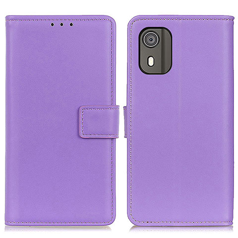 Custodia Portafoglio In Pelle Cover con Supporto A08D per Nokia C02 Viola