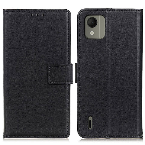 Custodia Portafoglio In Pelle Cover con Supporto A08D per Nokia C110 Nero