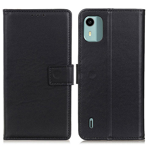 Custodia Portafoglio In Pelle Cover con Supporto A08D per Nokia C12 Pro Nero