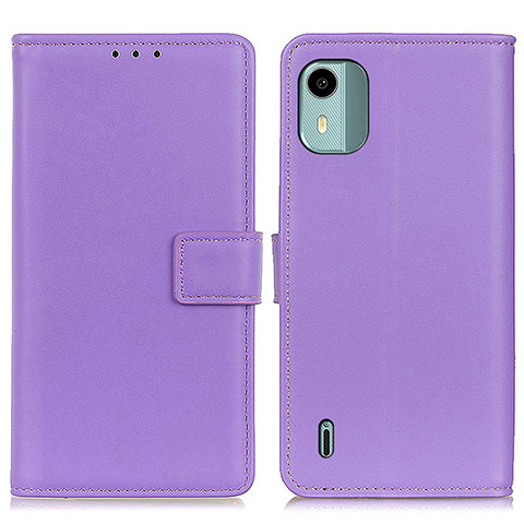 Custodia Portafoglio In Pelle Cover con Supporto A08D per Nokia C12 Viola