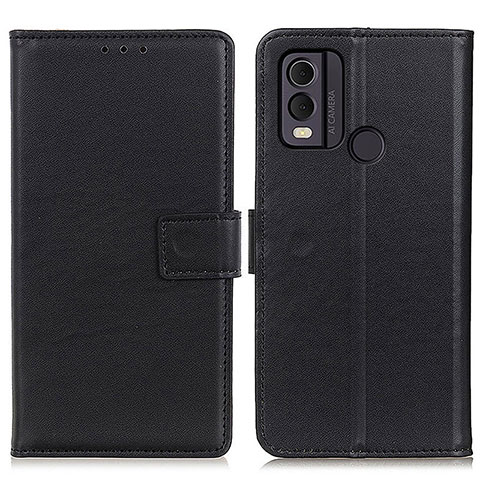 Custodia Portafoglio In Pelle Cover con Supporto A08D per Nokia C22 Nero